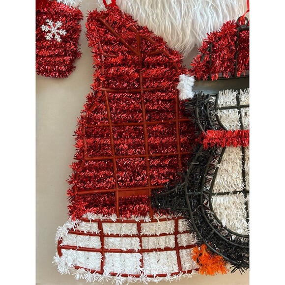 Lot of 8 Sparkly Tinsel Christmas Holiday Hanging Decor Gingerbread Man Penguin - Picture 10 of 10